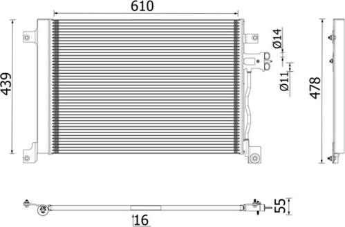 MAHLE AC 670 001P - Condensator, climatizare aaoparts.ro