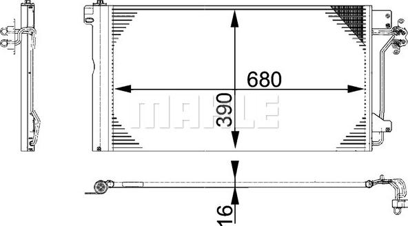 MAHLE AC 672 000P - Condensator, climatizare aaoparts.ro