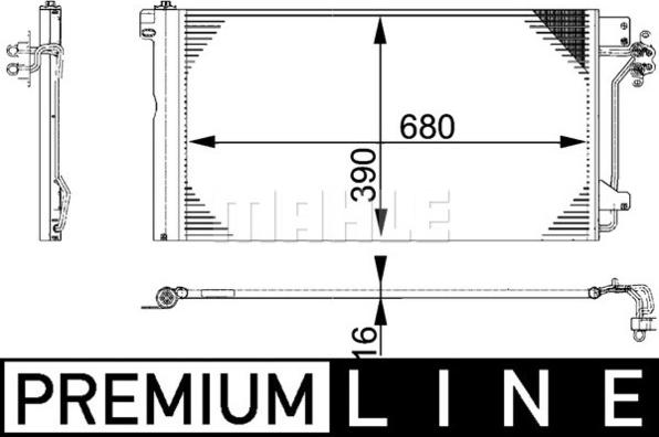 MAHLE AC 672 000P - Condensator, climatizare aaoparts.ro