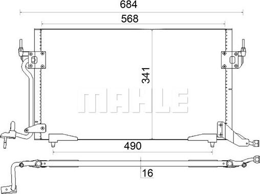 MAHLE AC 182 001S - Condensator, climatizare aaoparts.ro