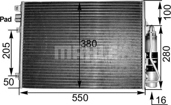 MAHLE AC 303 000S - Condensator, climatizare aaoparts.ro