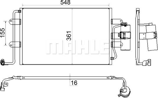 MAHLE AC 228 001S - Condensator, climatizare aaoparts.ro