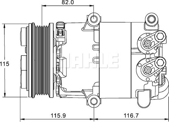 MAHLE ACP 1332 000P - Compresor, climatizare aaoparts.ro