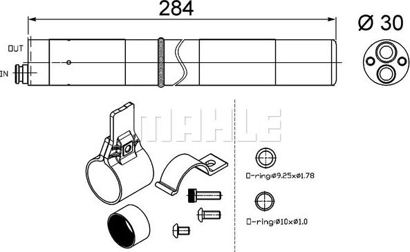 MAHLE AD 251 000S - Uscator,aer conditionat aaoparts.ro