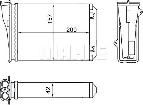 MAHLE AH 274 000S - Schimbator caldura, incalzire habitaclu aaoparts.ro