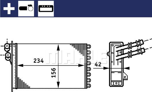 MAHLE AH 72 000S - Schimbator caldura, incalzire habitaclu aaoparts.ro