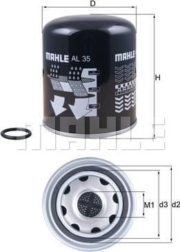 MAHLE AL 35 - Element filtrant uscator aer, compresor aaoparts.ro