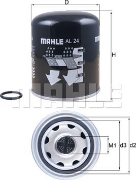 MAHLE AL 24 - Element filtrant uscator aer, compresor aaoparts.ro