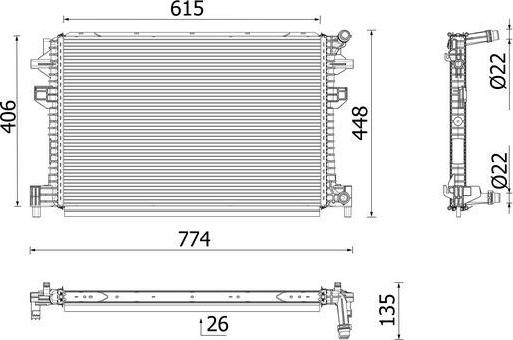 MAHLE CR 959 001P - Radiator, racire motor aaoparts.ro
