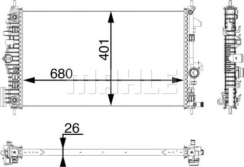 MAHLE CR 927 000P - Radiator, racire motor aaoparts.ro