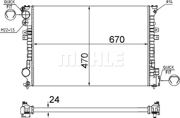 MAHLE CR 587 001S - Radiator, racire motor aaoparts.ro