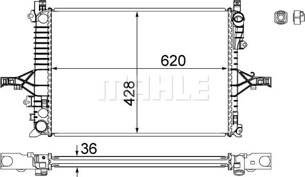 MAHLE CR 1546 000S - Radiator, racire motor aaoparts.ro