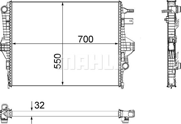 MAHLE CR 1183 000P - Radiator, racire motor aaoparts.ro