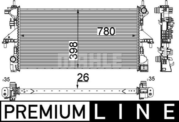 MAHLE CR 808 000P - Radiator, racire motor aaoparts.ro