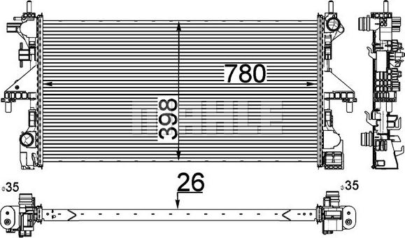 MAHLE CR 808 000P - Radiator, racire motor aaoparts.ro