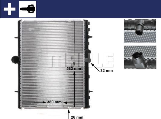 MAHLE CR 889 000S - Radiator, racire motor aaoparts.ro