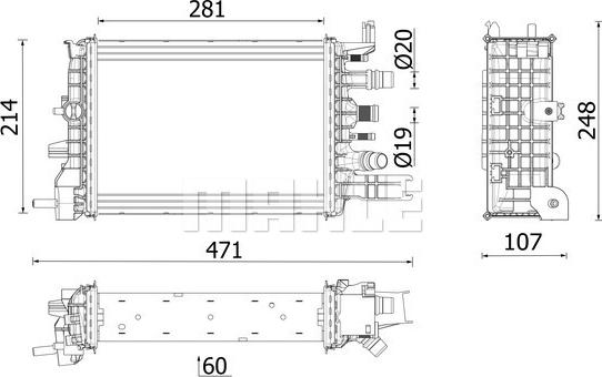 MAHLE CR 2632 000P - Radiator, racire motor aaoparts.ro