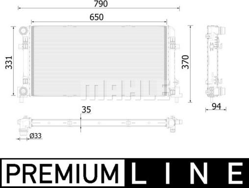 MAHLE CR 2222 000P - Radiator, racire motor aaoparts.ro