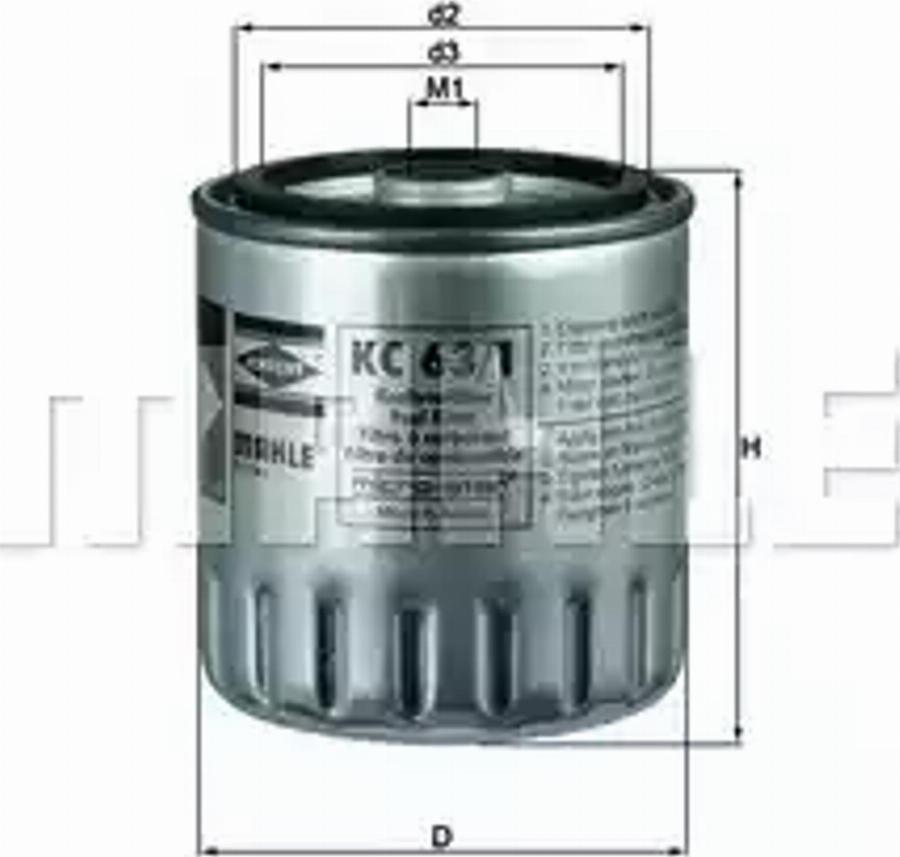 MAHLE KC 63/1D - Filtru combustibil aaoparts.ro