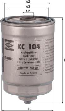 MAHLE KC 104 - Filtru combustibil aaoparts.ro