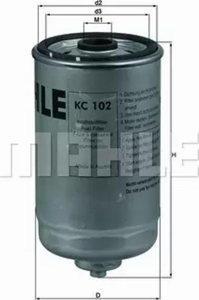 MAHLE KC 102 - Filtru combustibil aaoparts.ro