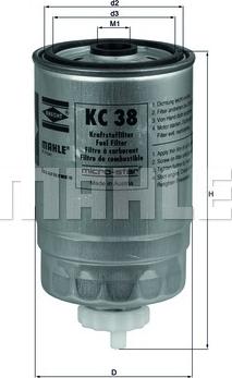 MAHLE KC 38 - Filtru combustibil aaoparts.ro