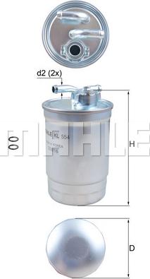 MAHLE KL 554D - Filtru combustibil aaoparts.ro