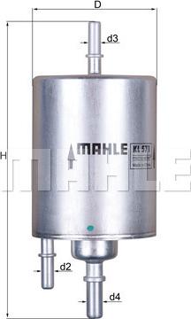 MAHLE KL 571 - Filtru combustibil aaoparts.ro