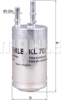 MAHLE KL 705 - Filtru combustibil aaoparts.ro