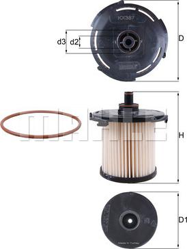 MAHLE KX 387D - Filtru combustibil aaoparts.ro