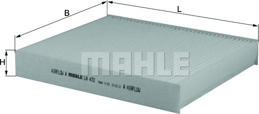 MAHLE LA 472 - Filtru, aer habitaclu aaoparts.ro