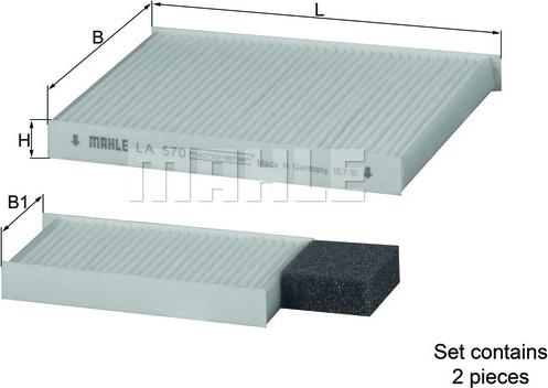 MAHLE LA 570/S - Filtru, aer habitaclu aaoparts.ro