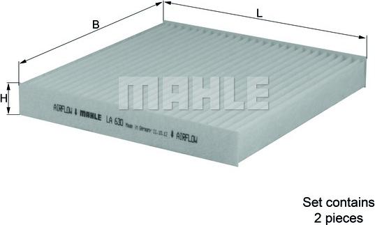 MAHLE LA 630/S - Filtru, aer habitaclu aaoparts.ro