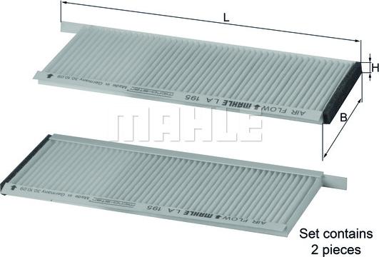 MAHLE LA 195/S - Filtru, aer habitaclu aaoparts.ro