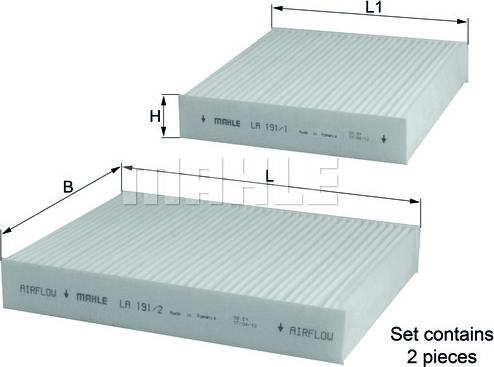 MAHLE LA 191/S - Filtru, aer habitaclu aaoparts.ro