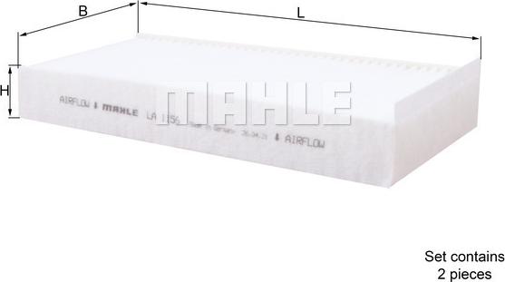 MAHLE LA 1156/S - Filtru, aer habitaclu aaoparts.ro