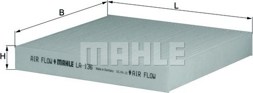 MAHLE LA 136 - Filtru, aer habitaclu aaoparts.ro