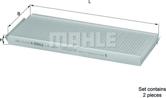 MAHLE LA 391/S - Filtru, aer habitaclu aaoparts.ro