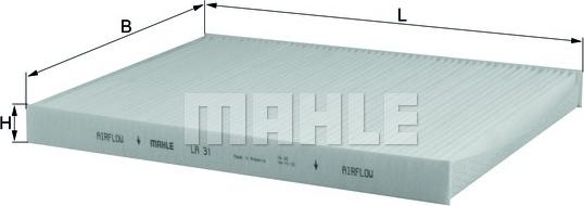 MAHLE LA 31 - Filtru, aer habitaclu aaoparts.ro