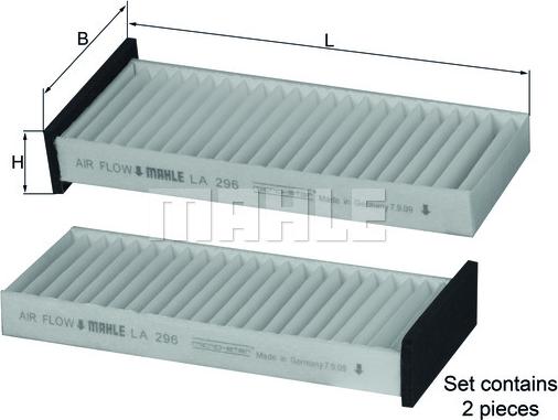 MAHLE LA 296/S - Filtru, aer habitaclu aaoparts.ro