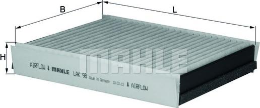 MAHLE LAK 98 - Filtru, aer habitaclu aaoparts.ro