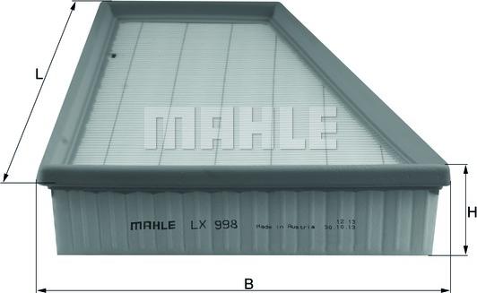 MAHLE LX 998 - Filtru aer aaoparts.ro