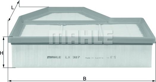 MAHLE LX 987 - Filtru aer aaoparts.ro