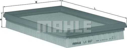 MAHLE LX 687 - Filtru aer aaoparts.ro