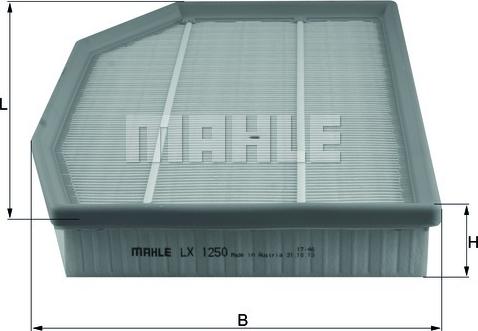 MAHLE LX 1250 - Filtru aer aaoparts.ro