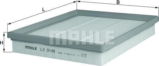 MAHLE LX 3149 - Filtru aer aaoparts.ro