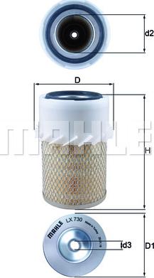 MAHLE LX 730 - Filtru aer aaoparts.ro