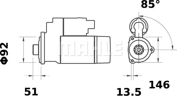 MAHLE MS 405 - Starter aaoparts.ro