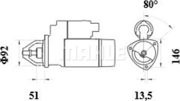 MAHLE MS 558 - Starter aaoparts.ro