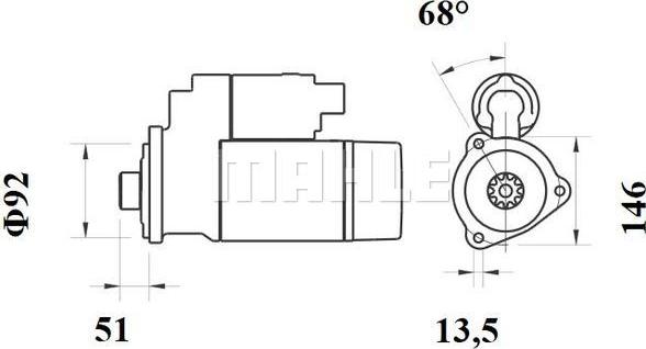 MAHLE MS 761 - Starter aaoparts.ro